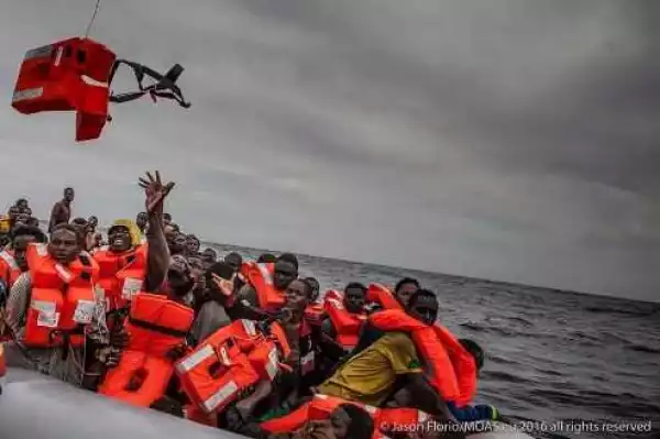 Photos: 146 migrants including pregnant women,unaccompained minors from Nigeria rescued in the Mediterranean Sea